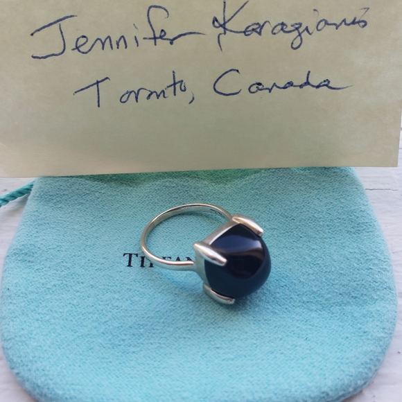 ❤ CLEARANCE FINAL PRICE ❤Authentic Tiffany Black Onyx Sugar Stack Ring - Picture 2 of 5